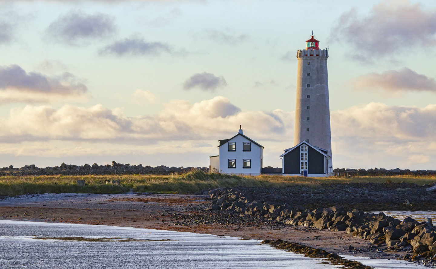 Grótta Island Lighthouse in Iceland