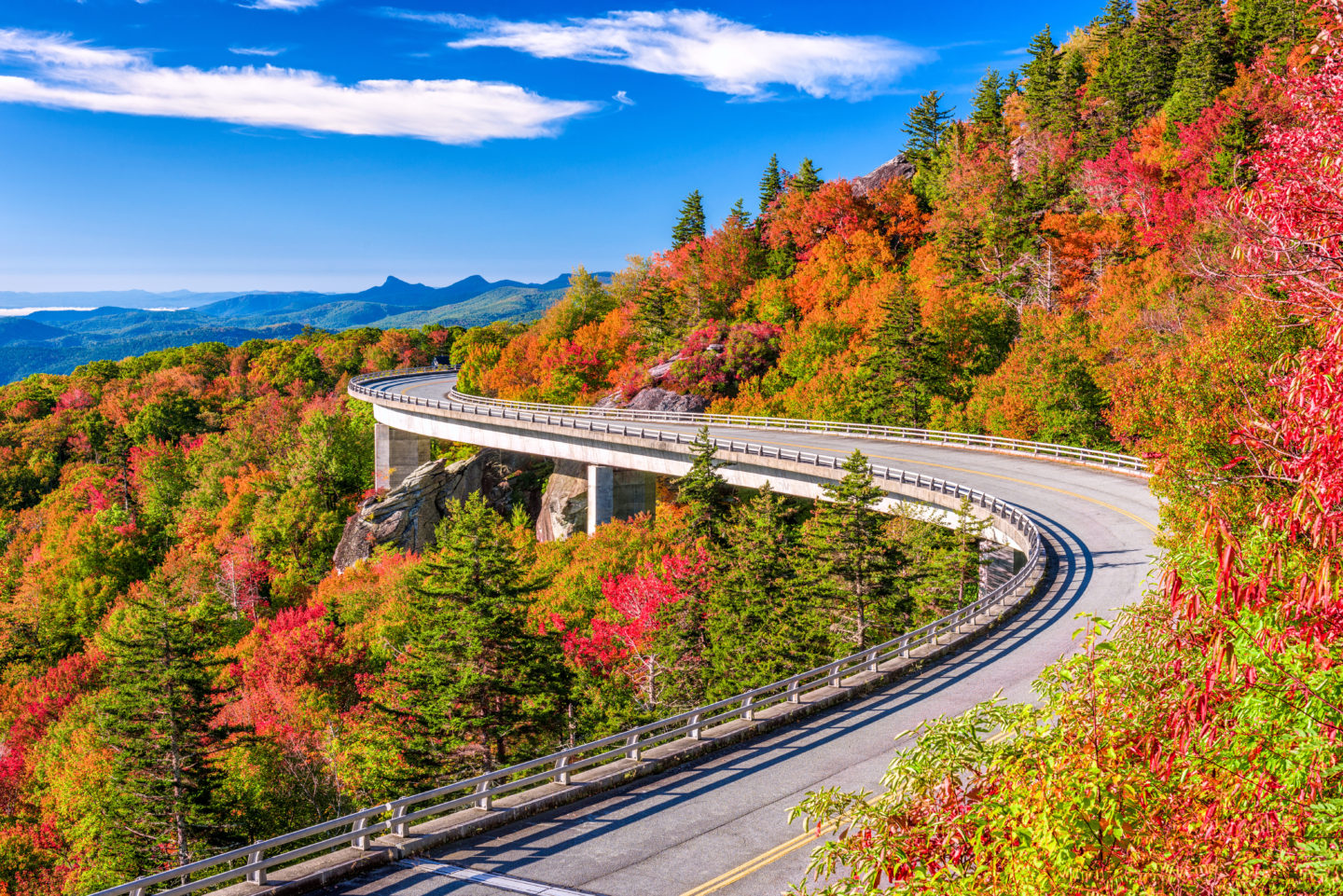 Blue Ridge Parkway with fall foliage