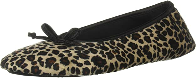 Leopard print womens slippers
