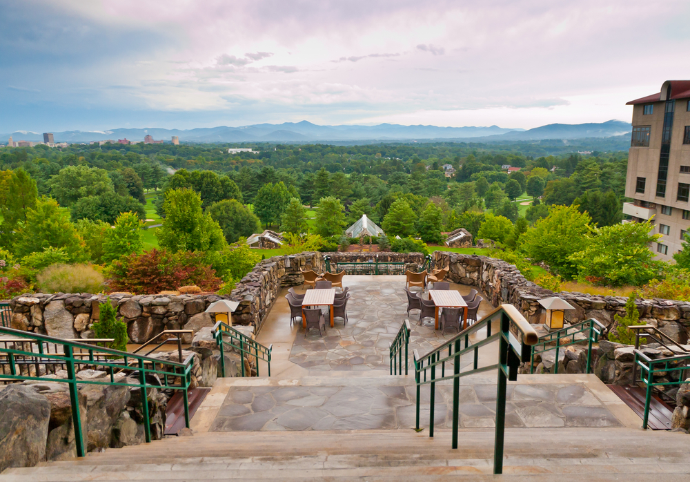 View of Sunset Mountain from Omni Grove Park Inn, a old historic